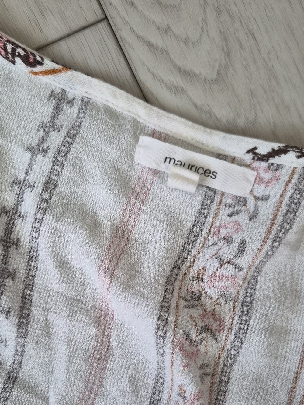 Maurices White Top with Pink and Brown Stripes - Picture 4 of 11